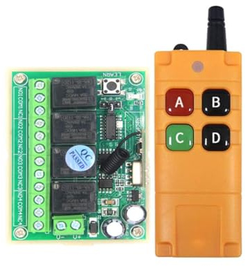 Interruptor de control remoto inalámbrico de 4 canales, 12 V, 24 V, control de acceso, mando a distancia, mando a distancia industrial impermeable (24 V)