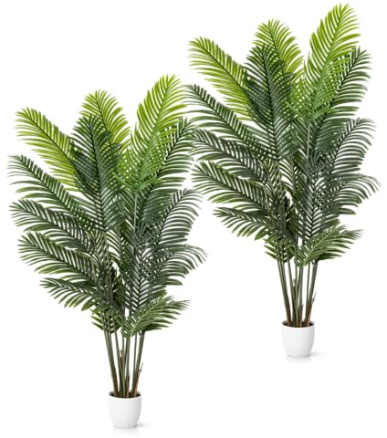 PASCH® 2 x Areca Kunstpalme groß (180cm) - Naturgetreu & Langlebig | Realistische Kunstpflanzen groß | Künstliche Pflanzen groß | Palme künstlich | Künstliche Palme für EIN natürliches Ambiente