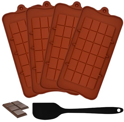 Silicone Chocolate Mould, Chocolate Moulds with Separating Lines, DIY Chocolate Tabs, Chocolate Mould for Dark Chocolate, Cakes, Ice Cubes, Pralines