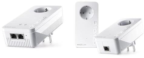 devolo 8815 Magic 2 WiFi 6 Erweiterungsadapter, WLAN Powerline Adapter & 8413 Magic 2 LAN Starter Kit, LAN Powerline Adapter -bis 2.400 Mbit/s