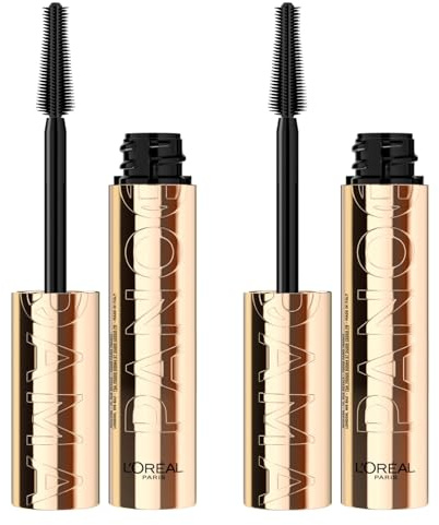 L'OREAL PARIS Panorama Volumizing Mascara Farbe Braun mit komplexem Stretchflex-Komplex, erweiterter Blickeffekt, ohne Klumpen, geeignet für empfindliche Augen - 2 Mascara