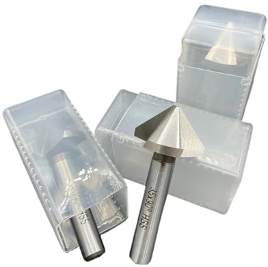 Fasenfräser 6,3-50mm 1 Flöte 3 Flöte 90 Grad HSS M2 6542 Senker Anfaswerkzeug Bits for Edelstahl Aluminiumlegierung(3 Flute,90 DEGREE_20.5MM)