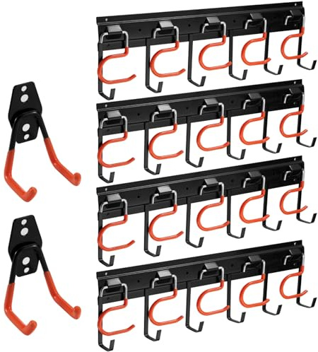 Sinoer 68 'Alle MetallGarage Werkzeug Organizer, Wandhalterung für Besen, Mopp, Rechen, Schaufel, Spaten, (4Rails)'