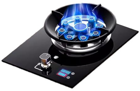 Cuisinière À Gaz, Cuisinière À Gaz 5,2 KW, Cuisinière De Conversion Gaz Naturel/gaz Liquéfié, Plaque De Cuisson En Verre Trempé Noir, Avec Minuterie, Adaptée À Domestique(LPG)