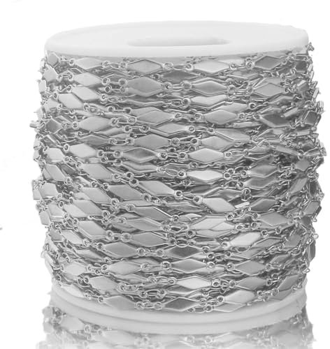 OXOLAMRIN Bunte Kettenglied-Rollen, Handarbeit Farbe Kette ， 1 Meter 4 mm Edelstahlketten for DIY-Halsketten, Armbänder, Fußkettchen, Schmuckzubehör, Materialien(1)