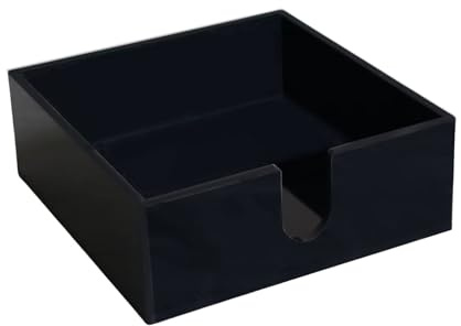 Portatovaglioli da cocktail, in acrilico, per tavolo, dispenser di tovaglioli quadrato per bar, cucina, feste, cene, 14 x 14 x 5 cm (nero)