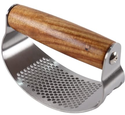 Nicear Presse-ail Et Broyeur Professionnel En Acier Inoxydable, Manche En Bois Ergonomique, Outil De Cuisine Multifonctionnel Pour Hacher Le Gingembre, Décapsuleur, Conception Antirouille