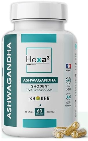 Ashwagandha Shoden 35% de withanolides 60 gelules Hexa3
