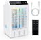 Climatiseur Mobile, 1000ML Climatiseur Portable, Refroidisseur d'air Portable avec Télécommande, USB Mini Climatiseur Ventilateur, 2-12H Minuterie, 3 Vitesses, LED 7 Colorées, Maison[White-SX03]