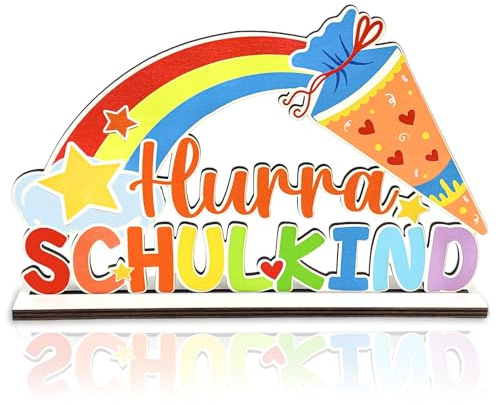 Tischdeko Einschulung, Schulkind Deko Einschulung Holzschriftzug