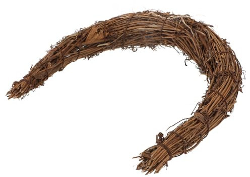 OSALADI Holzkranz Kranzrahmen Mondförmiger DIY Kranzring Holz Zweig Kranzform Natur Für Heimdekoration Blumenarrangement Garten Party Weihnachten