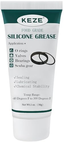KEZE Water Waterproof Food Grade Silicona Lubricante Flurez de plomería para grifo de sellador de válvulas o anillos 28 g c/u, pack 1 uds