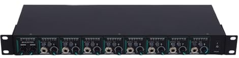 Generic Amplificateur de Casque Multi-port à 8 Canaux Splitter Audible Stéréo d'entrée Indépendante pour les Performances en Direct du Studio, 1/4 et 1/8 Pouce écouteurs (Prise UE)