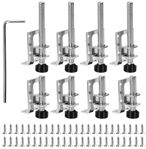 YBCCBY 8 PCS M10 Heavy Duty Leveling Feet 58/108 mm Adjustable Furniture Leveler Feet Height Adjustable Feet with 48 Small Screws, Furniture Leveling Legs for Furniture, Table, Shelves, Cupboards