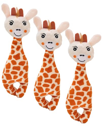 Aumüller Giraffa Gina, set da 3 pezzi, giocattolo per gatti con imbottitura in valeriana