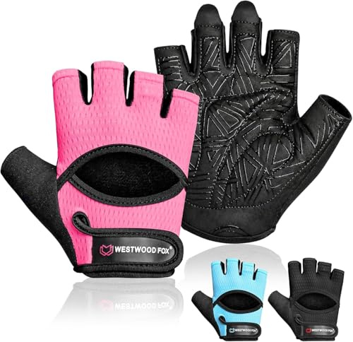 WESTWOOD FOX Gants de gym pour homme et femme – Gants ventilés pour l'haltérophilie, le fitness, le cyclisme et l'entraînement avec rembourrage épais, protection complète de la paume, adhérence