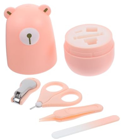 FUNNETOYU Nagelpflegeset für Kleinkinder mit Nagelknipser und Maniküreschere aus Kohlenstoffstahl und Polyesterfaser Sicher für Neugeborene für Shower