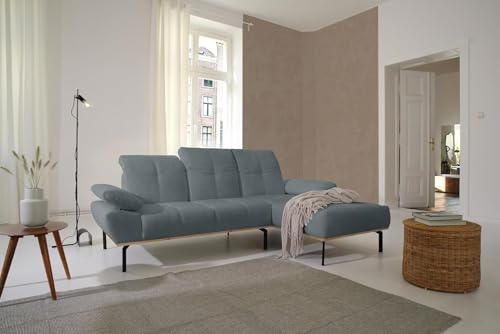 DOMO. Collection Ecksofa Pintado, Couch in L-Form mit Kofstütz- und Armverstellung, Longchair rechts, Sofa, Polsterecke, Polstergarnitur 242 x 170 x 87 cm (BxTxH), grau | Longchair rechts mit Kopfstütz- & Armverstellung, moderne Polsterecke in L-Form, 242 x 170 x 87 cm (BxTxH)