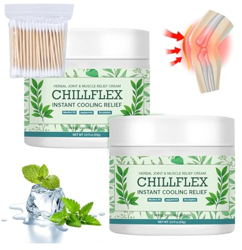 2pcs Crema Calmante Instantánea De Enfriamiento Instantáneo y 1 Paquete de Hisopos de Algodón, Gel Ligero Natural Aliviador,Crema Alivio De Enfriamiento Instantáneo,Actividades Articulares En El