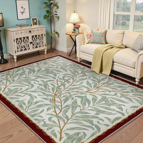 Tappeto a foglie di salice antiscivolo tappeto morbido corto e morbido tappeto minimalista per la camera da letto pranzo corridoio ufficio antiscivolo a pelo basso 90x120cm