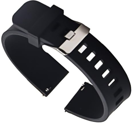 1 st 20 mm klockarmband 22 24 universalarmband länkarmband handledslampa mjuk for smartklocka(Black silver,20mm)
