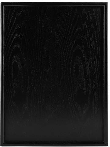 Forma de rectángulo multifunción Estilo moderno Té de madera maciza Bandeja de té de madera rectangular negra Bandeja de café Bocadillos Comidas Bandeja de servir Bandejas de restaurante(2#)
