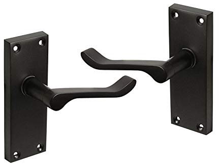 HANDLESTORE Victorina Scroll Door Handle - Matt Black Door Handles - Durable Zinc Bathroom Internal Lever Latch Handles for Doors - 1 Pair