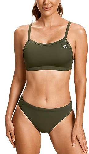 SYROKAN Women's Athletic Training Bikini Set Workout Sport Tvådelade Baddräkter