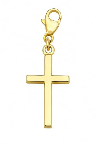unbekannt Charm Kreuz Gold 585 poliert 22 mm 14 Karat Anhänger Gelbgold Karabiner Konfirmation