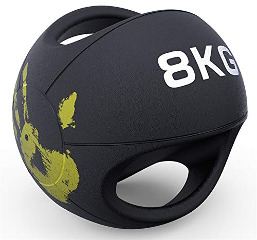 HUA Medizinbälle Fitness Medizin Ball, Mit Doppeltem Griff Gummikugel, Hauptgymnastik Krafttraining Bouncy Ball, 3kg, 4kg, 5kg, 6kg, 7 Kg, 8 Kg, 9 Kg, 10 Kg, 12 Kg (Size : 8kg/17.6lb)