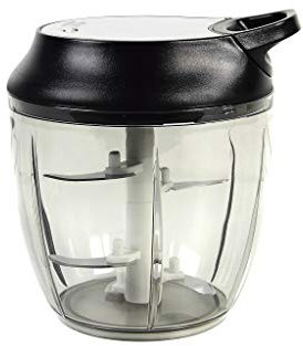 Cofan Picadora Manual de alimentos | Incluye Tapa y Accesorio Batidor | Capacidad 900 ml | Fabricada en ABS, Polipropileno y Acero Inoxidable