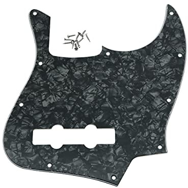 Dopro J Bass Pickguard für USA/Mexikanische 4 Saiten Fender Jazz Bass Black Pearl