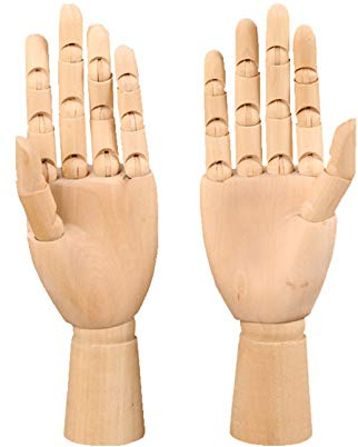 HUIKJI 30,5 cm große Mannequin-Hand, Modell-Hand mit Holz, flexible und verstellbare Form zum Zeichnen, Skizzieren, Malen, Basteln, Pflanzen, Dekoration
