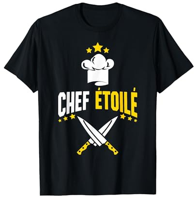 Chef Etoilé Couteaux Cuisine Cuisinier Homme Femme Cadeau T-Shirt