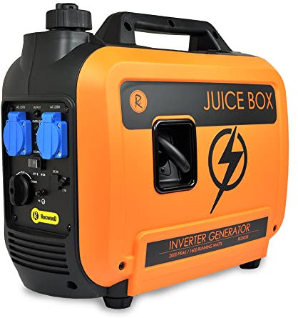 Inverter Generator Petrol 2000W Watts RocwooD Portable Camping Quiet Silent Caravan Motorhome Outdoor Home 230V Lightweight UK Plug Compact 4 Stroke