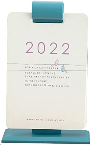YMXWFC Tischkalender 2022 Stehender Flip-Schreibtischkalender 2022, von Nun bis 2022,6.5 x9.9 Kleiner Schreibtischkalender mit to-Do-Listenanzug for Büroschule Rekordzeit (Color : Blue)