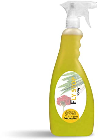 Spray Repellente Naturale per Cavalli al Geranio Citronella e Olio di Neem 750 ml Fly Stop, anti Punture Insetti Volanti Striscianti Mosche Zanzare, Tripla Azione Intensa - 100% Made in Italy