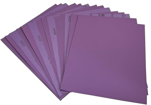 AutKerige Schleifpapier 600er, 230 x 280mm, 15 Stück Nass-Aluminiumoxid Schleifpapier Set für Metall, Glas, Auto & Holzmöbel