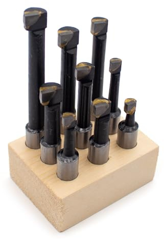 Toplionace Juego de Barras de Mandrinado de Vástago de Aleación Dura de 9 Piezas, Barras con Punta de Carburo Duraderas de 12mm para Cabezal de Mandrinado de 2 Pulgadas y 50mm para Fresadora de Torno