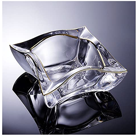 WANWEN Ashtray for the home Glass Ashtray Transparent Crystal Cut Effect Ash Tray for Cigarettes Cigars Living Room Office Bar Indoor Outdoor Decoration ash holder (Color : B) little surprise