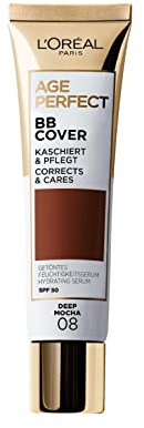L'Oreal Paris Age Perfect BB Cream 08 Mahogany, light-weight, Infused with hydrating serum, Vitamin B3, SPF 50