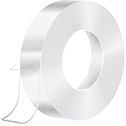 HOMMAND Double Sided Tape Heavy Duty, Strong Nano Mounting Tape Extra Large, Sumo Strip Tape Heavy Duty, Reusable Transparent Nano Adhesive Tape for Picture Hanging Walls Decor Carpet Tape, 3M*2CM*1MM