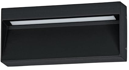 EGLO LED Wandlampe außen Maruggio, Außenbeleuchtung Hauswand | rechteckige Außenleuchte, Außenwandleuchte aus Aluminium in Schwarz, Wand Außenlampe, Lichtfarbe warmweiß - kaltweiß, IP65