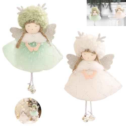 HGSHUO Decorazione Natalizia Angelo Bambola Decorazioni per Albero di Natale Angelo Natalizio Ciondoli Natale Albero di Natale Regalo Natale Santa Comunione Matrimonio