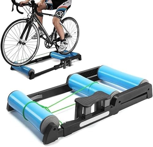 GBHJJ Roller-Bike-Trainer, Indoor-Fahrrad-Rollentrainer-Ständer, Verstellbarer Fahrradtisch, leise Übung, Fitness mit Fußpedal, geeignet für 24–29 Zoll Mountainbike/700C Rennrad