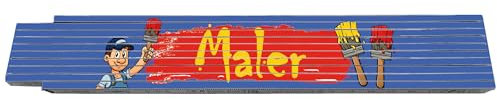 2m Zollstock - mit Beruf - Maler - Text - Spruch - Glieder-Maßstab - Meterstab bedruckt - Gadget für Männer Opa Papa Vatertag Muttertag Weihnachten Baustelle