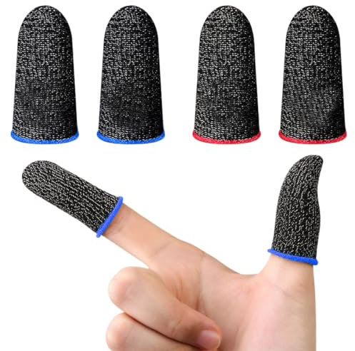 WKRTDY 4pcs manchons de protection pour les jeux sur téléphone avec écran tactile, gants anti-transpiration pour doigts et pouces, manettes de jeu, Profitez d'une expérience de jeu mobile comfortable