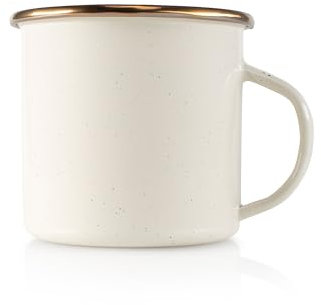 GSI Outdoors 8108 Mesa Tasse 355 ml – Emaille Stahl Geschirr Becher für Outdoor & Camping, Creme