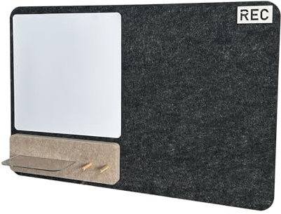 Schwarzes Filz-Schwarzes Brett Mit Magnetischem Whiteboard, Ablagefläche Und Haken, Memo-Nachrichtenbrett, Vision Board
