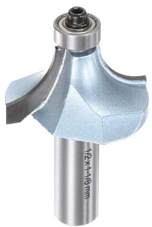 QUARKZMAN Fresa per Arrotondare Router 1/2 Asta 9/16 Raggio Punta in Acciaio al Tungsteno con Cuscinetto Guida, Utensile Fresatura Legno, Azzurro Chiaro